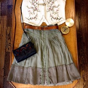 Vintage 1970s Olive Green Skirt